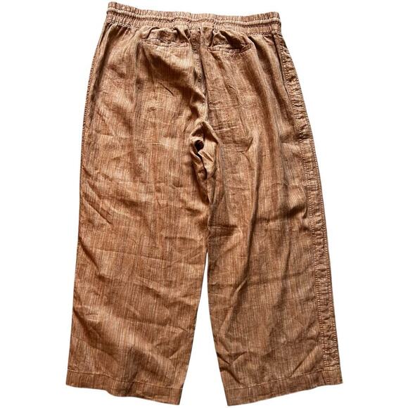 Athleta Women’s Plus Size Cabo Linen Textured Wide Leg Pants Tan Size 24 - Picture 2 of 9